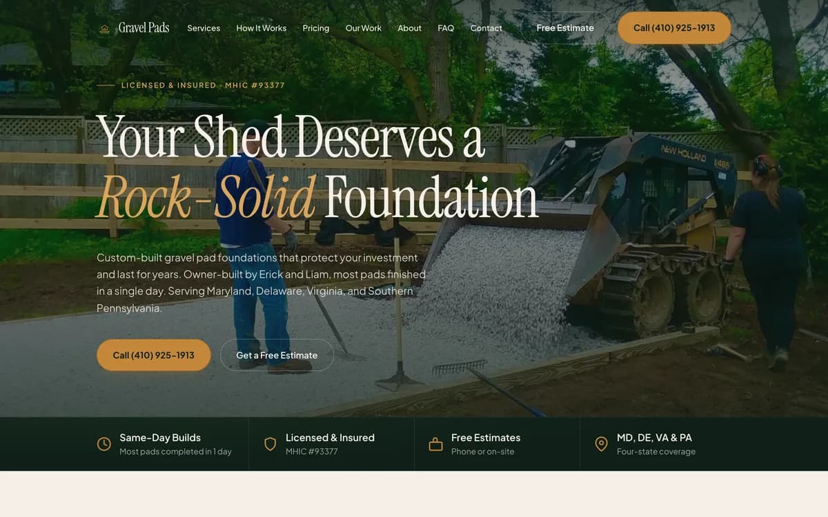 Gravel Pads website